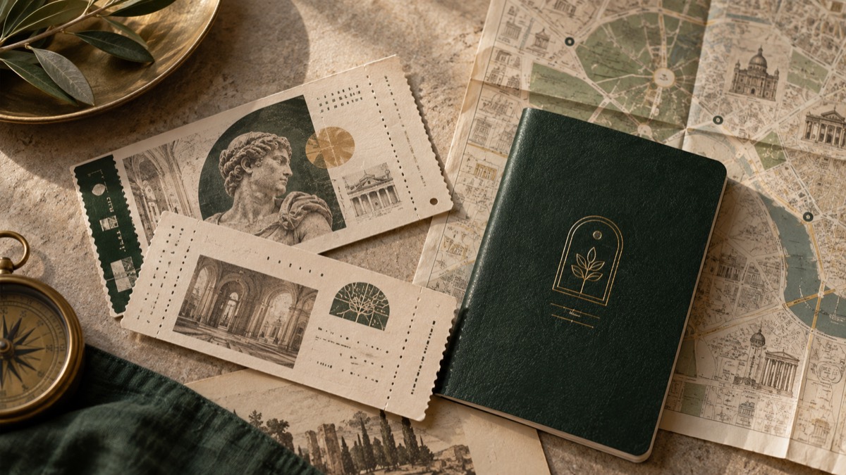 旅行笔记与纸张照片